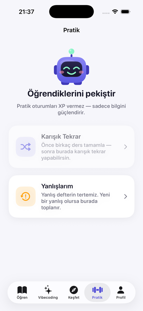 Pratik sekmesi